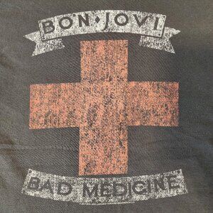Bon Jovi - Bad Medicine - Distressed T-Shirt - Mens - Size Medium